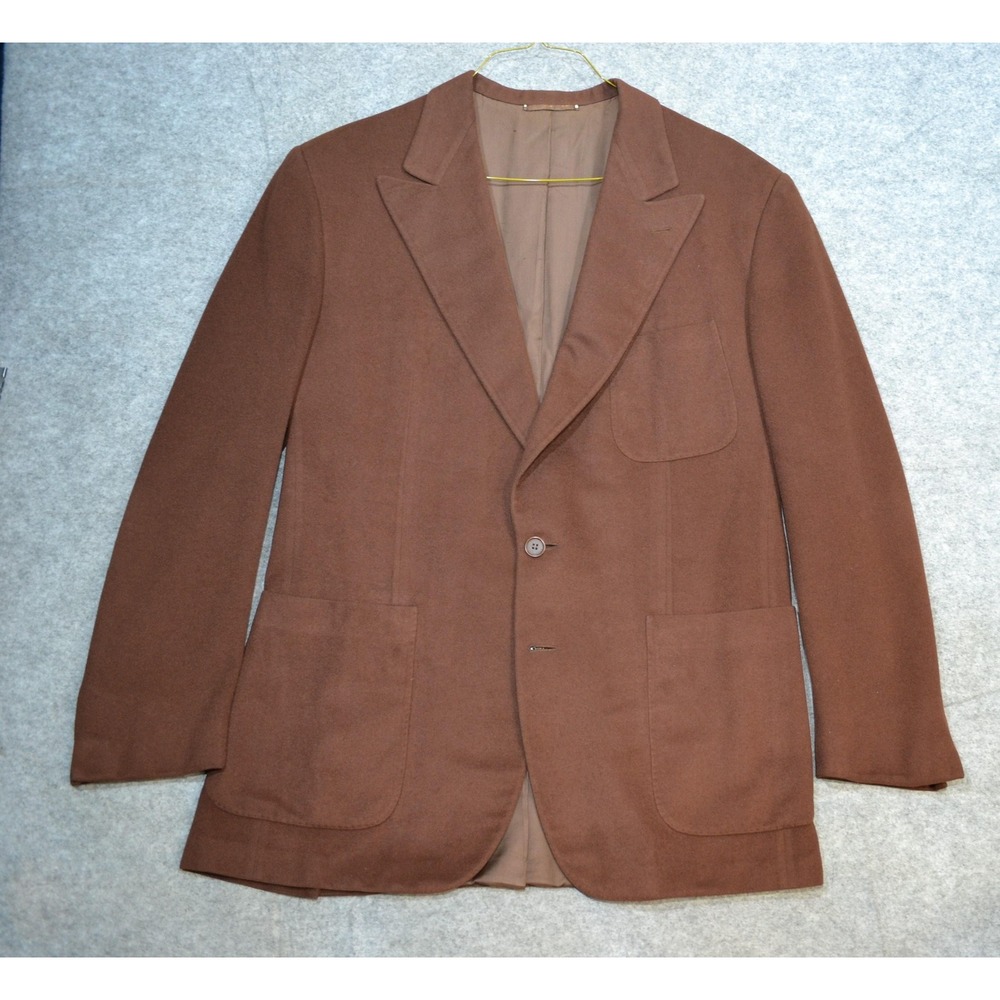 Luciano Barbera Sport Coat Men 42L Brown Cashmere Wool Patch Blazer Jacket Italy - Picture 12 of 16